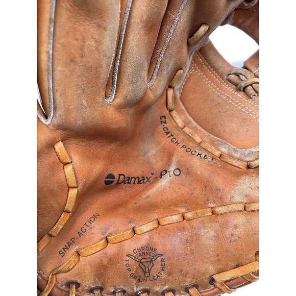 VTG DAMAX-PRO 600 EZ-Catch Pocket Top Grain Leather SOFTBALL GLOVE LHT *Read* - Picture 6 of 10